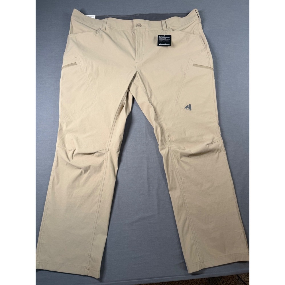 Eddie Bauer First Ascent Mt. Guide Khaki Pants Mens 44x32 Hiking  Active Fit NEW